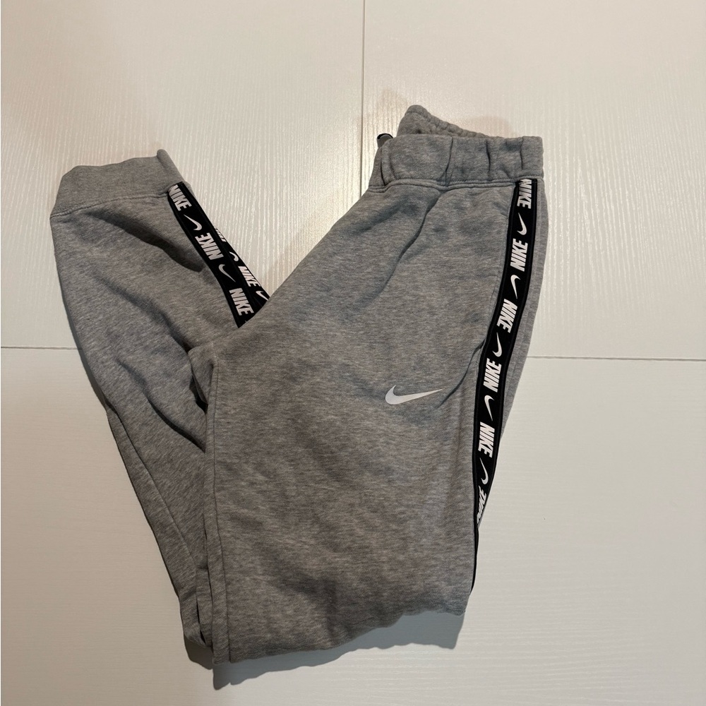Nike Kids Gray Sweatpants with Logo Trim